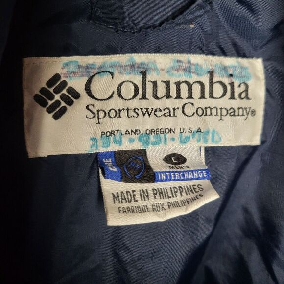 Columbia Men's Large Bugaboo Blue/ Black Sportswear Rain Windbreaker Jacket - Picture 3 of 9